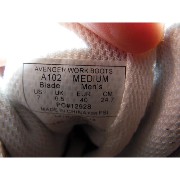 Avenger Work Boots Mens 7 Blue Slip Resistant Steel Toe High Top NWOT - Picture 8 of 9